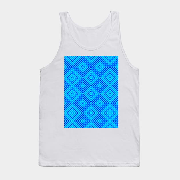 Bright Blue Lines and Diamonds Tank Top by Amanda1775